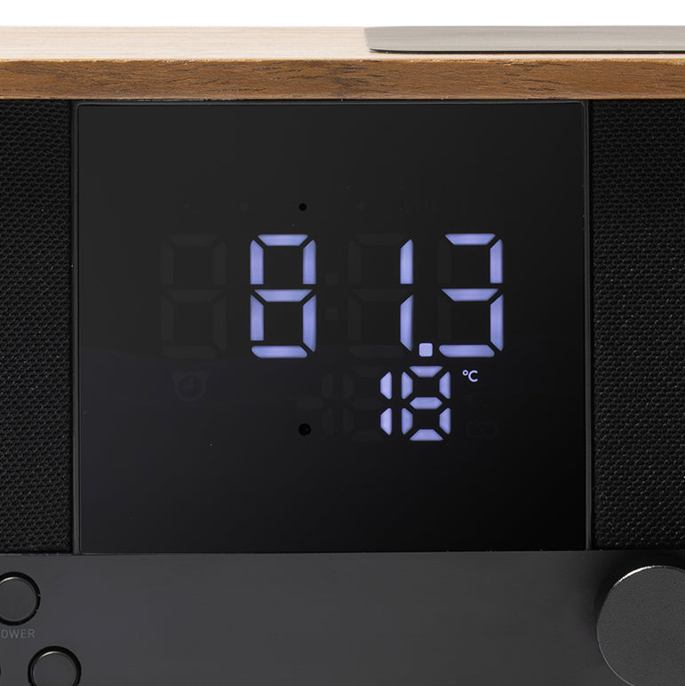 即日出荷amadana Wireless FM Clock Radio RC20 Wireless FM Clock Radio, Wide FM, Bluetooth, Wireless Charging, Wood